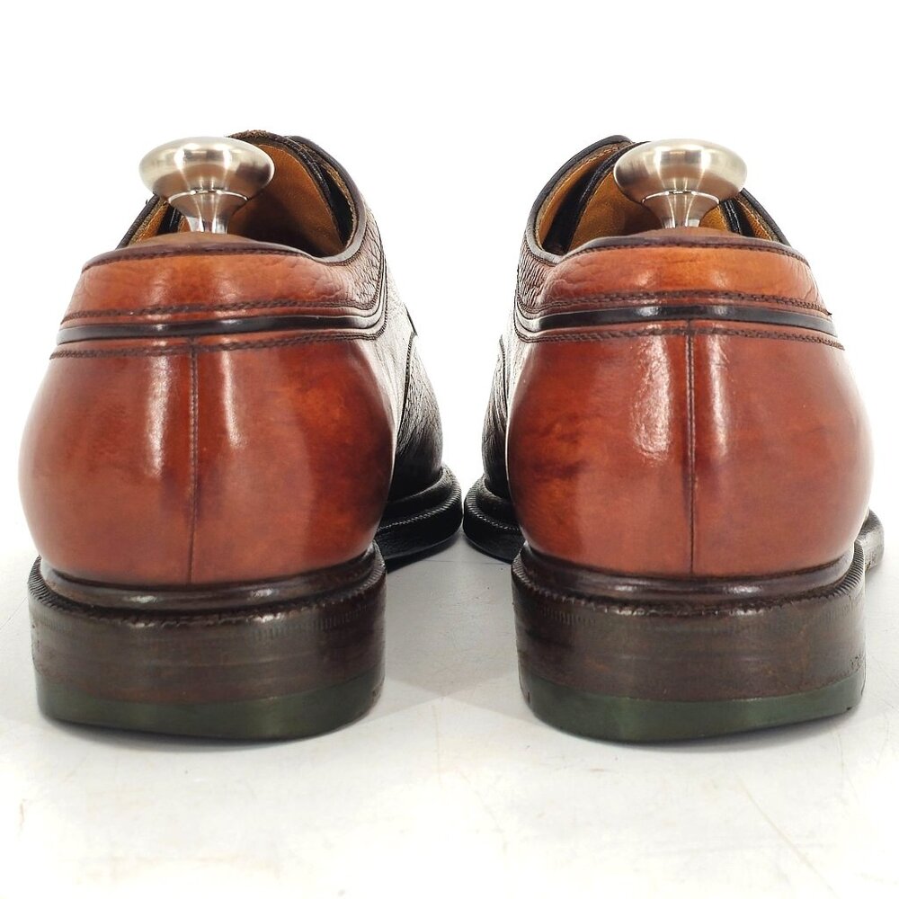 A. Testoni Italian Cognac Brown Leather Dress Shoes Cap-toe Derby Oxfords Mens 8 - Picture 6 of 11